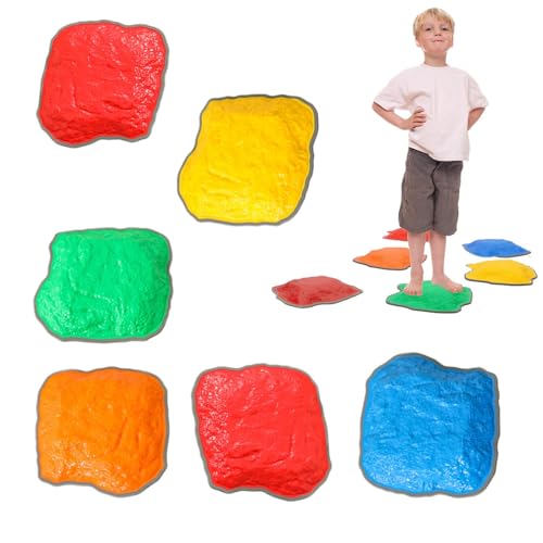 Kinderpelonen - Eintopf Parra Nirños klein | 6X Balance Stepping Stones Rocks | Koordinierungsspiel | Sensorisches Spielzeug, ohne 3 bis 6 Jahre Kinder zu rutschen oder von Generic