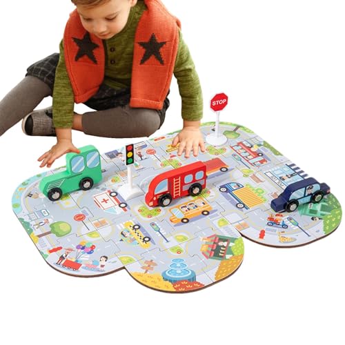 Kinderpuzzle, Verkehrsrätsel | Lustiges interaktives Puzzlespielzeug - Kinder Lernen Spiele mit Stadtverkehrslabyrinth für Alter 3+ Education Girl von Generic
