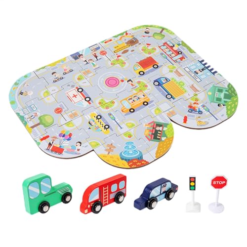 Kinderpuzzle, Verkehrsrätsel - Lustiges pädagogisches Puzzlespielzeug - Kinder Lernen Spiele mit Stadtverkehrslabyrinth für Alter 3+ Education Girl von Generic