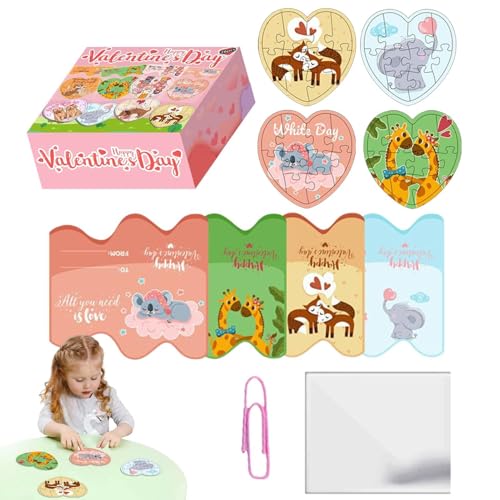 Kinderpuzzle zum Valentinstag - Herzpuzzle zum Valentinstag für Kinder | Eltern-Kind-Interaktion Früherziehungspuzzles für Meetings, Dating von Generic