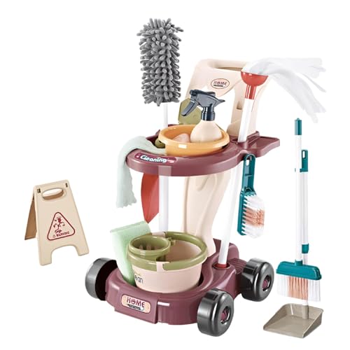 Kinderreinigung Spielzeugset - Junior -Reinigungsset, Spielreinigungswerkzeuge | Kleinkindbesen und Mop -Set, Rollenspiel Haushaltshaus hält das Reinigen des Spiels Set Lernspielzeug für Kinder Mädche von Generic