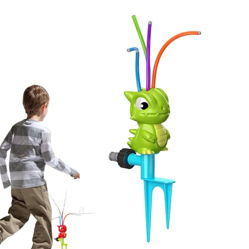Kindersprinkler für den Garten, Wassersprinkler für Kinder | Dinosaurier-Wassersprühsprinkler mit Rotation | Kindersprinkler, Sprinklerspielzeug für Gartenspiele, Sommerspielzeug für draußen von Generic