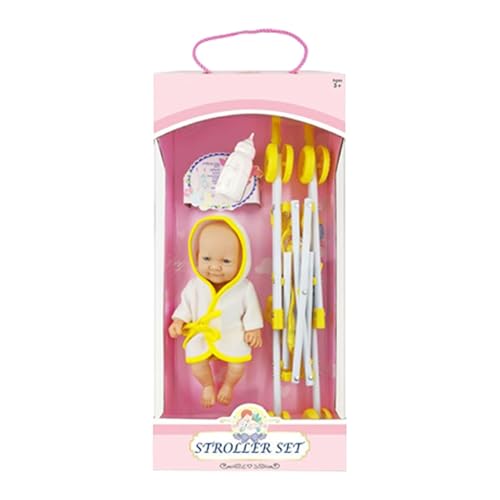 Kinderwagen-Set, zusammenklappbares Kinderwagen-Set, faltbares Set für 10-Zoll-Kinderwagen, realistisches Spielset mit Spielzeug-Set Kinderwagen-Set, zusammenklappbares Kinderwagen-Set, faltbares Set für 10-Zoll-Kinderwagen, realistisches Spielset mit Spielzeug-Set von Generic