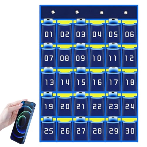 Klassenzimmer -Telefonspeicher - nummerierte Kleinkarten -Kleiderschrank -Organisator mit Haken - Schulspeicherung und Organisation für Mobiltelefone, Taschenrechner, Stifte, Schlüssel von Generic