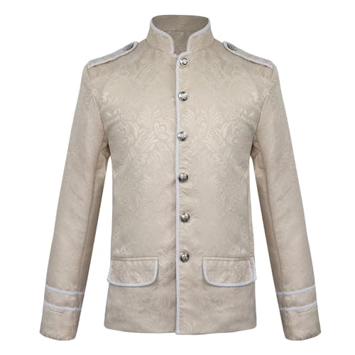 Klassisch Prinz Kostüm Herren Jacquard Retro Gothic Mantel Herren Mit Knöpft Renaissance Mittelalter Hof Edelmann Blazer Elegant Königlicher Prinz Kleidung Halloween Mottoparty Karneval Cosplay von Generic