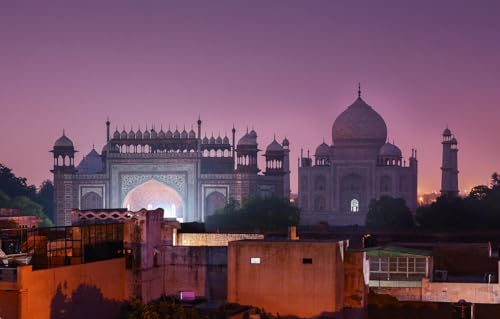 Klassische Holz Puzzle 1000 Teile Indien Taj Mahal Mausoleum-Moschee In Der Nacht Brain Challenge Puzzle Spiele 75X50Cm von Generic