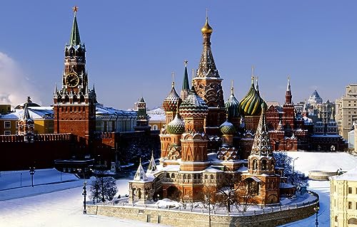 Klassische Puzzles 1000 Teile Basilius-Kathedrale Im Moskauer Kreml Im Winter 75 * 50Cm von Generic