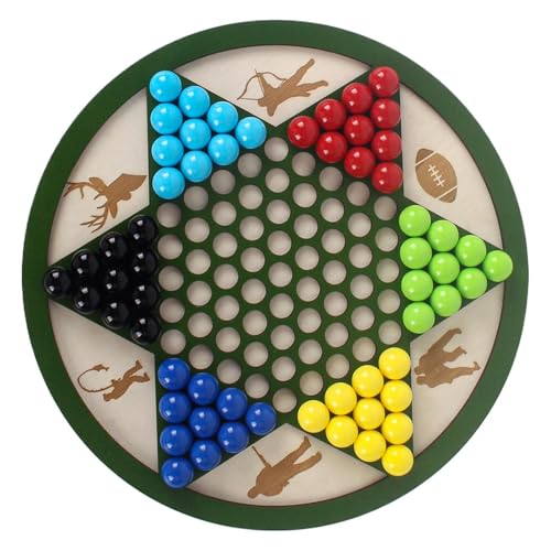 Klassische chinesische Checkers -Spielset - Naturholzspielbrett, lebendige Acryl- und Glasspielstücke, hölzerne chinesische Checker -Brettspiel für Family Gatherings Picknick -Campfire Entertainment Klassische chinesische Checkers -Spielset - Naturholzspielbrett, lebendige Acryl- und Glasspielstücke, hölzerne chinesische Checker -Brettspiel für Family Gatherings Picknick -Campfire Entertainment von Generic