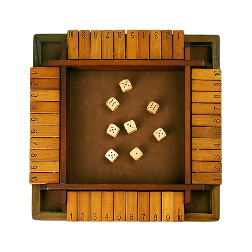 Klassisches Würfelspiel aus Holz für Erwachsene, Kinder und die Familie | Lustiges Lernspiel für den Tisch für Klassenzimmer, zu Hause, in der und auf Partys | Logik- und Zahlenspiel für 2–4 Spiel von Generic
