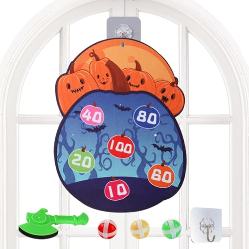Klebekugelfokussierungsspielzeug, Halloween-Aufkleber-Ball-Set – Wurfspiel für Halloween-Spiele, Familienspielabend, Wurfspiel von Generic