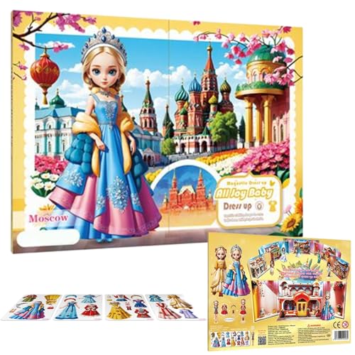 Kleider Spiele | Magnetische Dress-up-Aufkleber Tun Das Spiel Set, Bildungsspielzeuge Tun Spiele Für Kinder Girl tional Toy Decal Travel Game Girl Kid Birthday Party Favor von Generic