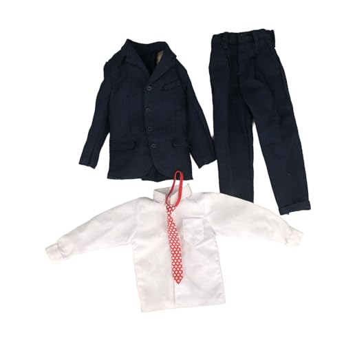 Kleidung für Männliche Figurenpuppen auf 1/6 Skala, Binde Modejacke in Der Krawatte in Modischer Handgefertigte Hand für 12 Hergestellt, Rote Kouster Kleine von Generic