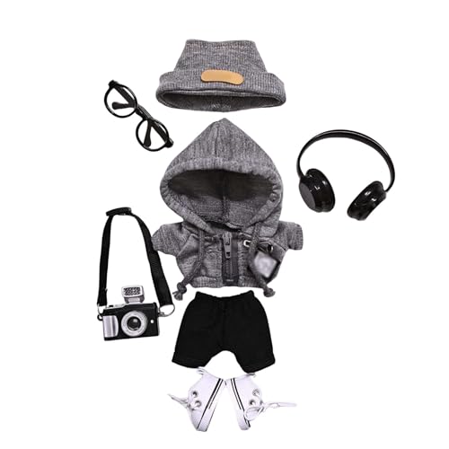 Kleidung für Puppen (Keine Puppe) Handgemachte Kleidung für Puppen Outfits für 17cm Sammlerstücke Stilvolle für den Urlaub Tne470 (Grey, 11x4x4cm) von Generic