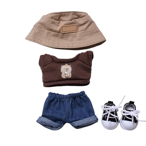 Kleidung für Puppen (Keine Puppe) Handgemachte Kleidung für Puppen Outfits für 17cm Sammlerstücke Stilvolle für den Urlaub Tne700 (Brown, 10cm) von Generic