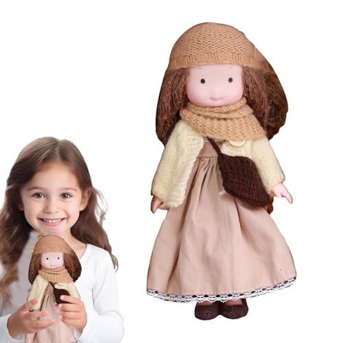 Kleine Puppen, handgefertigt, Stoffpuppe für Mädchen, mit Zubehör zum Anziehen, entzückendes Kinderspielzeug für Geburtstage, Feiertage, handgefertigte Puppe, Heimdekoration Kleine Puppen, handgefertigt, Stoffpuppe für Mädchen, mit Zubehör zum Anziehen, entzückendes Kinderspielzeug für Geburtstage, Feiertage, handgefertigte Puppe, Heimdekoration von Generic