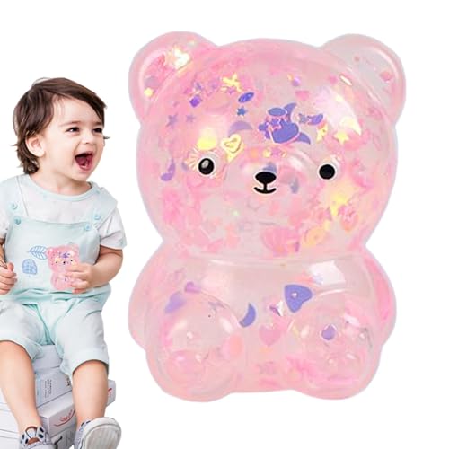 Kleine Squishy-Spielzeuge - Duftender Bär Squishy, ​​Dehnbares Rebound-Tierspielzeug mit Pailletten - Weiches Puppenhaus-Ornament für Kinder zum Entspannen und Beruhigen, Kindergarten-Festival-Party-D von Generic