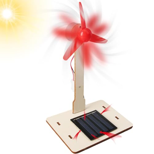 Kleine Windkraftanlagen – Modell mit Solarspielzeug, erzieherisches Energieprojekt | Wind Generator für Kinder, Gartendekoration, Fan, STEM Wissenschaft Lernspielzeug, Solar-Power-Lüfter für Zuhause von Generic