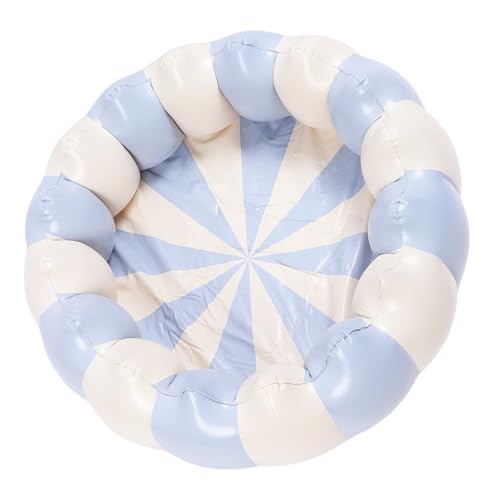 Kleiner Aufblasbarer Pool, Blow Ball Pit Play -Pool für Kleinkinder Tragbare Faltbare PVC mit Niedlichen Leuchtenden Farben für den Innen (blau gestreift) von Generic