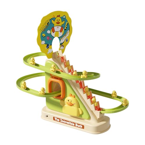Kleines Kletterspielzeug | Treppenrutsche | Niedliches Tier-Kletterspielzeug mit Musik und Licht | Lustiges Rollenrutschenspielzeug für Kinder QkA375 (Yellow, 26.8x21cm) von Generic