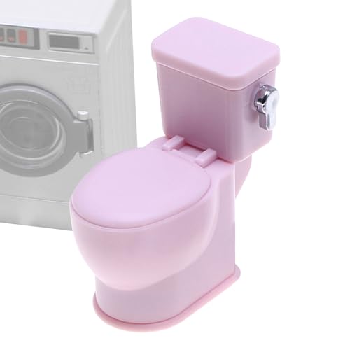 Kleines Puppenhaus-Zubehör – Puppentoilettensitz | Miniatur-Toilette mit Entladungs-Sound, WC-Becher, maßstabsgetreu für die Dekoration des Hauses Kleines Puppenhaus-Zubehör – Puppentoilettensitz | Miniatur-Toilette mit Entladungs-Sound, WC-Becher, maßstabsgetreu für die Dekoration des Hauses von Generic