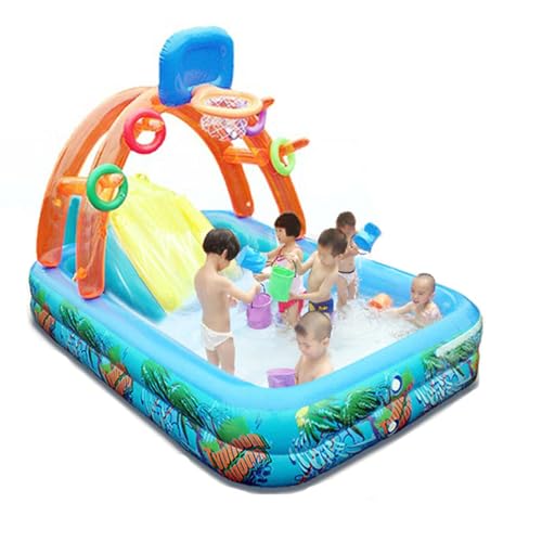 Kleinkind-Pool Mit Rutschkante | Wasserrutsche Hinterhof | Pool-Basketball- , Mädchen, Kinderbecken Hinterhof-Wasserfest von Generic