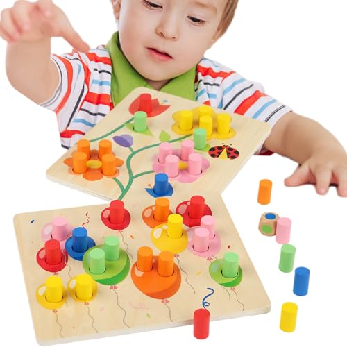 Kleinkind Sortierspielzeug | Spiel Zur Farberkennung | Holzspielzeug Für Feinmotorik Und Entwicklungsorientiertes Lernen Für Kinder Ab DREI Jahren von Generic
