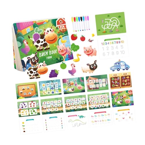 Kleinkinder Stickers Buch Interactive Learning Tool Interactive Lernen Jungen Mädchen Quiet Spielzeugbuch für Kindergarten Road Travel, Farmthema Kleinkinder Stickers Buch Interactive Learning Tool Interactive Lernen Jungen Mädchen Quiet Spielzeugbuch für Kindergarten Road Travel, Farmthema von Generic