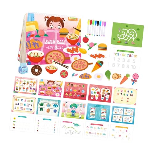 Kleinkinder Stickers Buch Interactive Learning Tool Interactive Lernen Jungen Mädchen Quiet Spielzeugbuch für Kindergarten Road Travel, Lebensthema von Generic