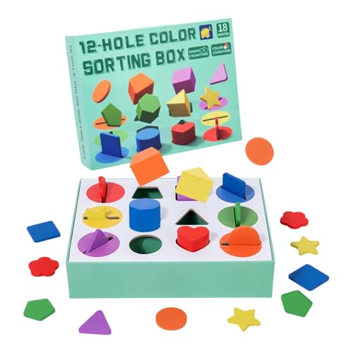 Kleinkindform -Sortierspielzeug - Interaktive Kinder Lernblöcke Kit, Educational Playational Playset | Farberkennung Lernstammspiel, Feinmotorik -Entwicklung Holzpuzzle Für Frühes Lernen Kleinkindform -Sortierspielzeug - Interaktive Kinder Lernblöcke Kit, Educational Playational Playset | Farberkennung Lernstammspiel, Feinmotorik -Entwicklung Holzpuzzle Für Frühes Lernen von Generic