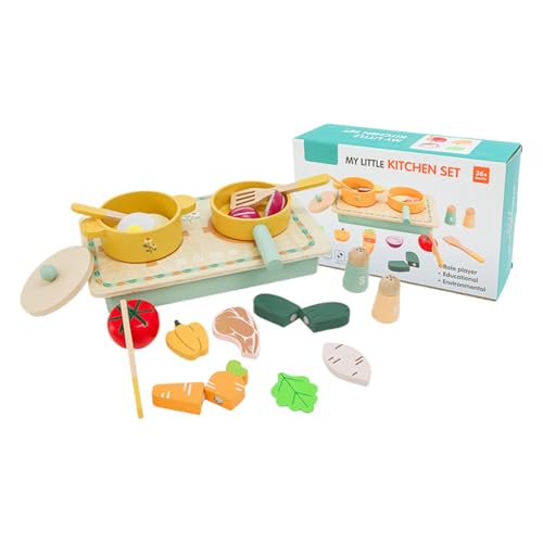Kleinkindküchen -Spielset Accessoires, 'Cooking Chef Kit Miniature Kinderspielset - Kreatives Design Kids Kitchen Accessoires, Holzkochgeschirr, verbessert Feinmotor für Feinmotorik, Kleinkindküchen -Spielset Accessoires, 'Cooking Chef Kit Miniature Kinderspielset - Kreatives Design Kids Kitchen Accessoires, Holzkochgeschirr, verbessert Feinmotor für Feinmotorik, von Generic