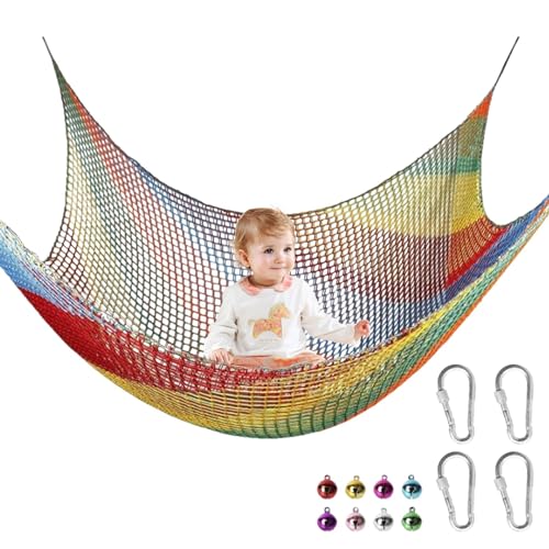 Kletternetz für Kinder - Ladenetz für Spielplatz | Mehrfarbiges Netz für Spielplatz, Baumhaus | Sicherheitsnetz für Training und Outdoor-Aktivitäten von Generic