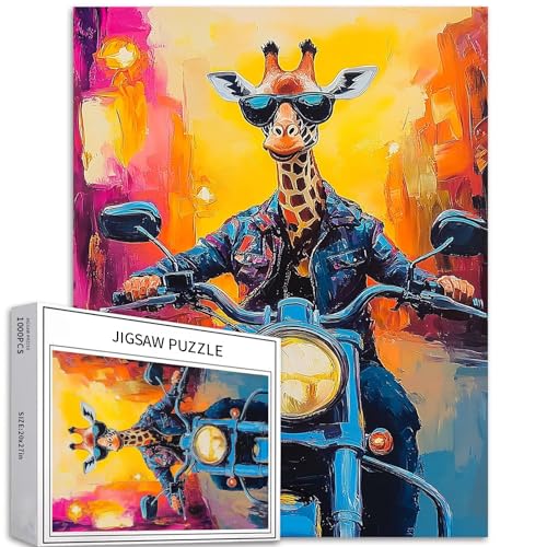 Knight Giraffe Puzzle für Erwachsene, Sonnenuntergang, Hintergrund, Kunst, Puzzle, anspruchsvolle Familienaktivitäten, buntes Bastelpuzzle für Heimdekoration, Geschenke, 50 x 70 cm, 1000 Teile Knight Giraffe Puzzle für Erwachsene, Sonnenuntergang, Hintergrund, Kunst, Puzzle, anspruchsvolle Familienaktivitäten, buntes Bastelpuzzle für Heimdekoration, Geschenke, 50 x 70 cm, 1000 Teile von Generic