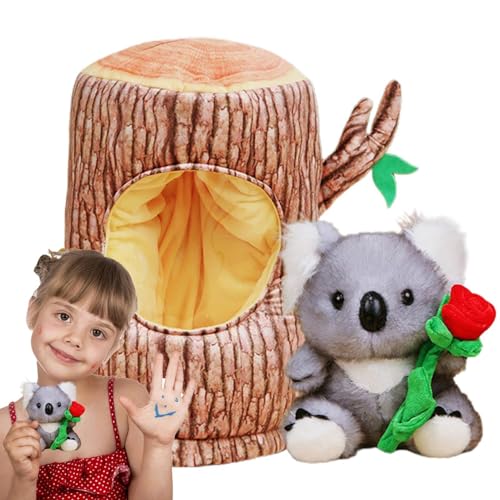 Koala-Plüschtier, Koala, Kissen mit und Baumstumpf, Koala, 11 Zoll, für Haus, Auto, Bett, Büro, Schlafzimmer, Dekoration von Generic