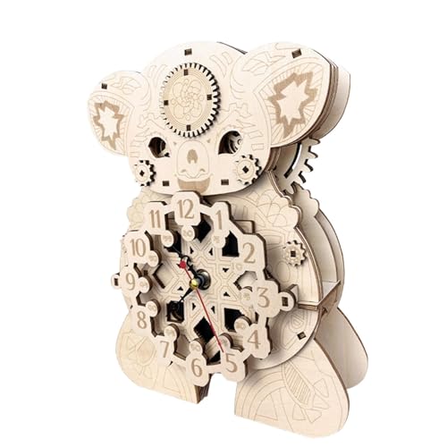 Koala Uhrpuzzle, Uhrenpuzzle aus | Koala Clock Puzzle Holzspielzeug Bastelsets – Puzzles für Erwachsene und Modell-Set, Koala-Uhr von Generic