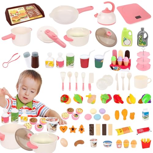 Kochgeschirr, Spielzeug, Küchenspielzeug für Kinder, Küchenset,98-teiliges Set Töpfe und Pfannen für Kinder mit Spielessen - Spielen Sie die Töpfe und Pfannen von Küchenspielzeug Set mit Kochgeschirr, Spielzeug, Küchenspielzeug für Kinder, Küchenset,98-teiliges Set Töpfe und Pfannen für Kinder mit Spielessen - Spielen Sie die Töpfe und Pfannen von Küchenspielzeug Set mit von Generic