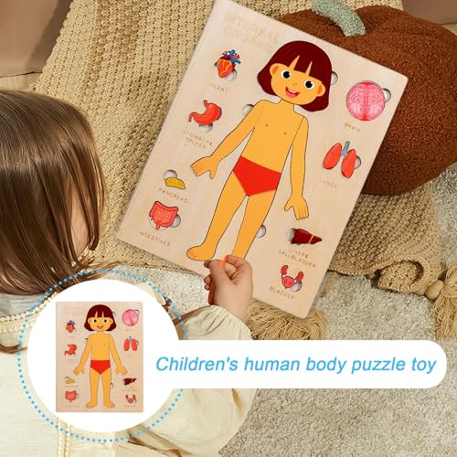 Körperteile Buch Für Kleinkinder 1-3 - Pädagogisches Holz Puzzle Vom Menschlichen Körper,Lernspielzeug Für Kleinkinder Unterwegs Spielen Lernen Krankenhaus Kind Schule von Generic