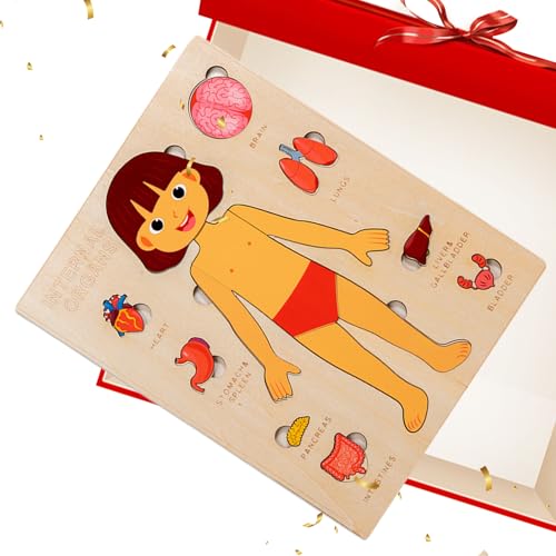 Körperteile Für Kinder - Holz Lernpuzzle Körper - Wissenschaftliches Spielzeug Für Kleinkinder Und Kinder Mädchen Kindergarten Schule Unterricht von Generic