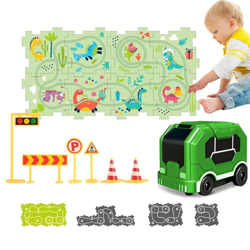 Kombination aus Puzzles und Spuren, Spielset mit Puzzlespuren - Lernpuzzle, Eisenbahnwagenpuzzle für Kinder ab 3 Jahren fantasievolles Spiel für und Mädchen von Generic