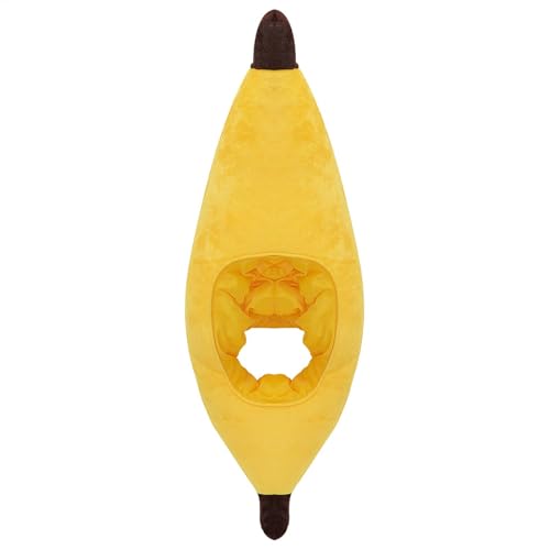 Kopfbedeckung aus Plüsch – Banana Plance, Winter Warm Novely Cap | Feder Bananenhut Banana Kostüm Pläne Banana Hut Obst Drun von Generic