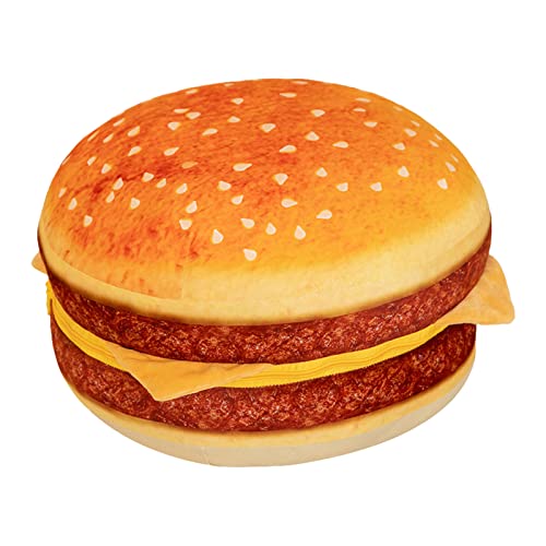 Kopfschmuck Kissen Riesiges Hamburger-Kissen Flauschiges Burger-Plüschkissen Weiches gefülltes Hamburger-Plüschtier Großes -Hamburger-Plushie-Kissen Spielzeug Geschenk für Kind, (A, One Size) von Generic