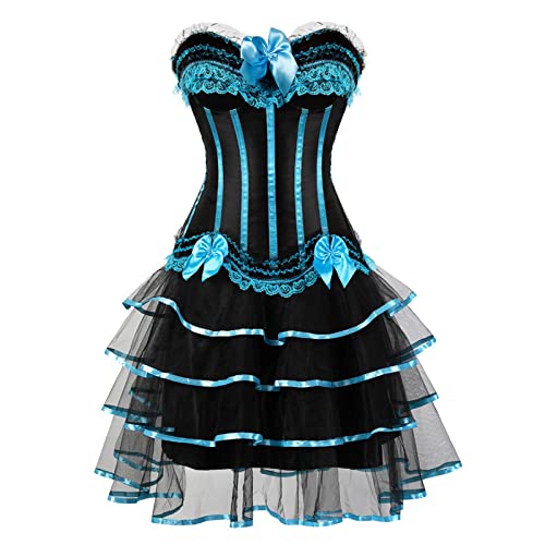 Kostüm Mittelalter Damen, Gothic Kleid Damen Mittelalterliches Abendkleider Prinzessin Kleider Hexenkleid Rokoko Barock Traditionelles Karneval Halloween Party Prinzessin Kostüm von Generic