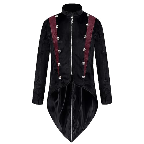 Kostüm Mittelalter Herren, Herren Steampunk Frack, Mit Rüschenhemd Mittelalter Hemd Viktorianischen Gehrock Uniform Set Piraten Cosplay Gothic Mantel Mode Stehkragen Smoking Karneval Kostüm Kostüm Mittelalter Herren, Herren Steampunk Frack, Mit Rüschenhemd Mittelalter Hemd Viktorianischen Gehrock Uniform Set Piraten Cosplay Gothic Mantel Mode Stehkragen Smoking Karneval Kostüm von Generic