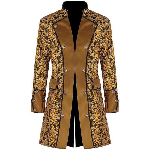 Kostüm Mittelalter Herren, Steampunk Mantel Herren, Gothic Frack Mantel Uniform Renaissance Piraten Vampir Party Cosplay Kostüme for Erwachsene Herren Smoking Halloween Fashing Smoking Kostüm Kostüm Mittelalter Herren, Steampunk Mantel Herren, Gothic Frack Mantel Uniform Renaissance Piraten Vampir Party Cosplay Kostüme for Erwachsene Herren Smoking Halloween Fashing Smoking Kostüm von Generic