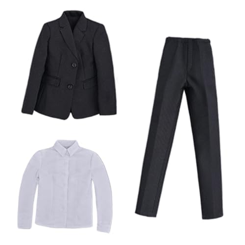 Kostüm-Set für weibliche Figuren 1/6, komplettes Outfit, Bühne, Foto-Requisiten, Puppenkleidung, Jacke, Hemd und Hose für Körper von Generic