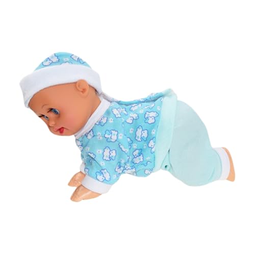 Krabbelpuppe und süße Kinderpuppe mit Sound und Licht Twister Bottom KzW842 (Blue, 23.5cm) von Generic