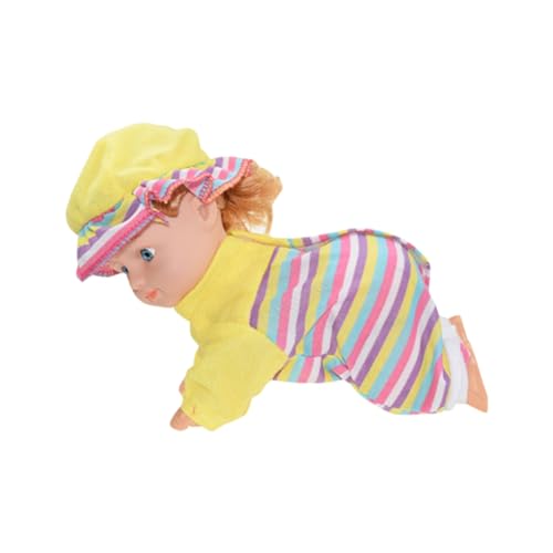 Krabbelpuppe und süße Kinderpuppe mit Sound und Licht Twister Bottom KzW842 (Yellow, 23.5cm) von Generic