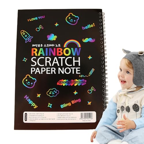 Kratzer-Zeichenset - Scratch-Kunst Scratch Papierhandwerk | Art Scratch Set for Kids, -Off Notebook für Kinder Graffiti Book Bunt Scratch-Off Kreatives Papier von Generic
