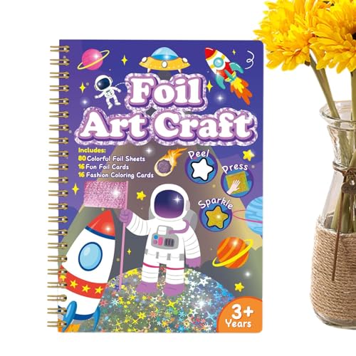 Kreatives Set mit -Blättern für Mädchen | manuelle Aktivitäten mit Druck und Entfernen von Metallpapier, Set für Papierarbeiten, Lernreisespiele für Kinder, junge Mädchen und von Generic