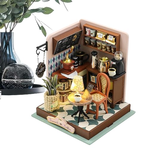 Kreatives Spielzeug für Haus, Holzhaus mit Lichtern – Handgemachtes Spielzeug-Set, Modellbau-Set für Haus, Büro, Wohnzimmer von Generic