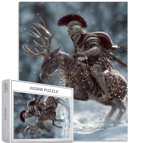 Krieger reiten Rentier Puzzle 1000 Teile Puzzle für Erwachsene, Weihnachtsbeleuchtung, Dekoration, Puzzle, herausfordernde Familienaktivitäten, buntes Bastelpuzzle für Heimdekoration, Geschenke, 50,8 Krieger reiten Rentier Puzzle 1000 Teile Puzzle für Erwachsene, Weihnachtsbeleuchtung, Dekoration, Puzzle, herausfordernde Familienaktivitäten, buntes Bastelpuzzle für Heimdekoration, Geschenke, 50,8 von Generic